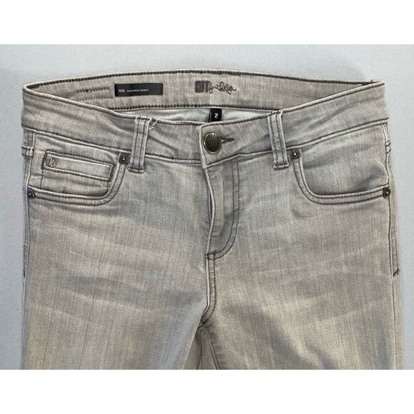 KUT From The Kloth Mia Toothpick Skinny Stretch Jeans. Light Gray, Size 2. GUC! - Picture 6 of 9